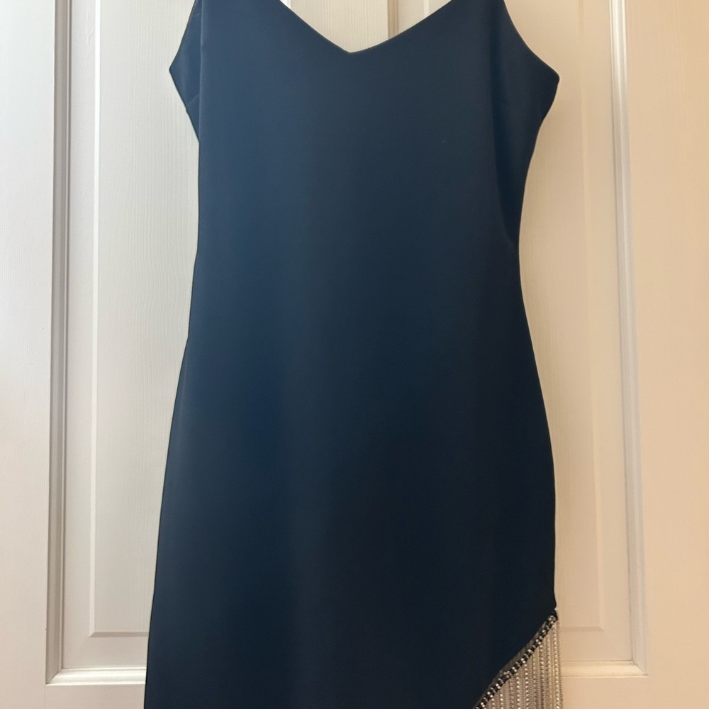 City Triangles Black Dress with Silver Accents